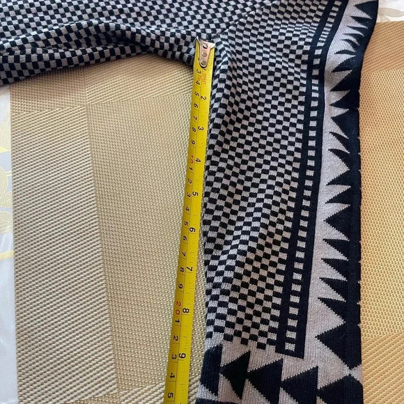 Nina Leonard Sweater Dress, Medium, Geometric, Fit & Flare, 3/4 Sleeves - Picture 7 of 8